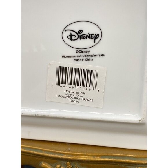 Disney Mickey Mouse White 6” Square Appetizer Dessert Plate - Picture 5 of 7